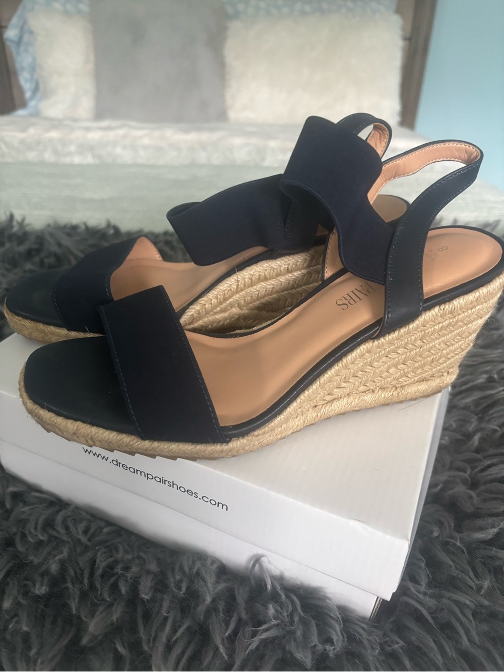 Dream Pairs Black Espadrille Wedge Sandals